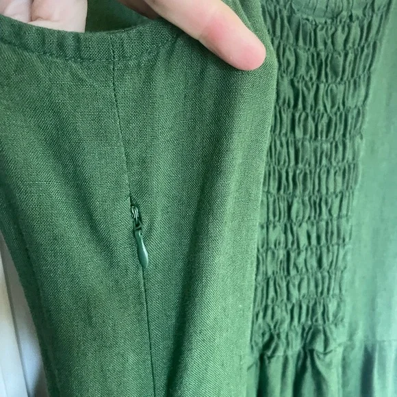 Son de Flor Dark green linen dress - Picture 7 of 7